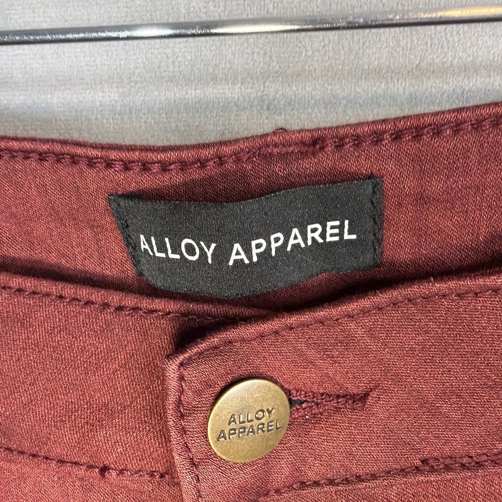 Alloy Apparel Tall Skinny Jeans Womens 20x35 Burgundy Stretch Denim NWT - Picture 3 of 10